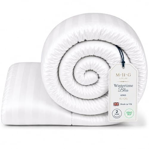 MHG Living 15 Tog Winter Microfibre Duvet – King (230x220cm) – Heavyweight Extra Warm Hollowfibre Quilt for Cold Nights – Hypoallergenic, Breathable & Machine Washable Bedding