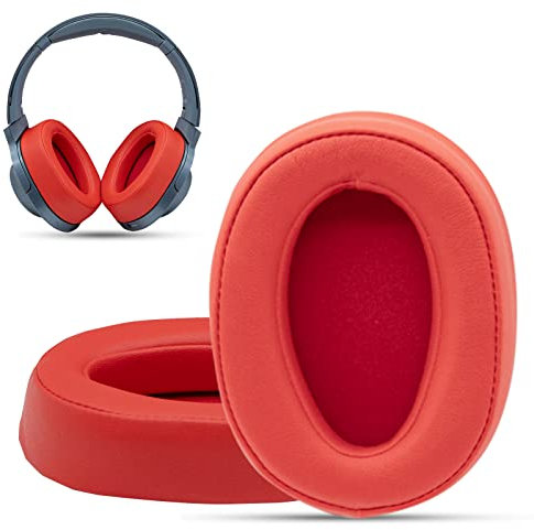 Krone Kalpasmos Ohrpolster für Sony WH-H900N, kompatibel mit Sony MDR-100ABN Kopfhörern, Über-Ohrpolster, weicher Memory-Schaum, Protein-Leder, Ersatz-Ohrpolster, Sony-Headset-Reparaturteil, Rot