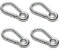 PRIOstahl Karabiner Karabinerhaken mit Kausche Kettenglied - 10 x 100mm x 4 Stück mit Schnappverschluss Auge Verbindungsglied Schnappkarabiner Befestigung Hängesessel Boxsack Edelstahl V4A