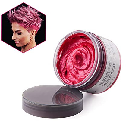 Haarfarbe Wachs, Temporäre Haarfarbe Rot Haarfarbe 4,23 Unzen, Temporäre Haarfärbemittel Wachs für Party, Cosplay & Halloween (Rot)