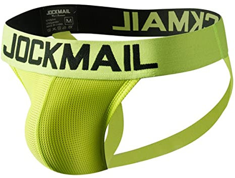 JOCKMAIL Herren Slips Suspensorium Komfort Herren Unterwäsche Sportlich Suspensorium Sport Unterwäsche Slip Sportlich Unterstützer (L, Gelb)