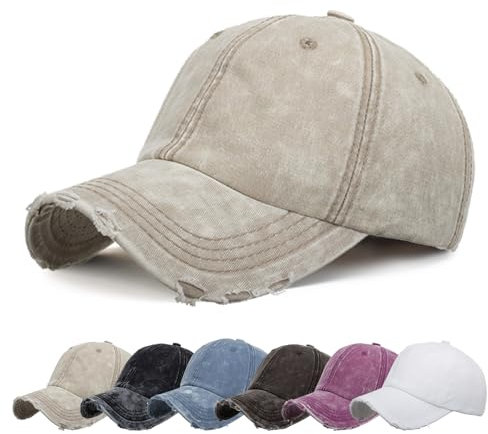 EDOTON Baseball Cap Damen Outdoor Baseballkappe Klassische Verstellbare Planit-Mütze Sport Freizeit Sommercap Sonnenhut Sport Reisen Draußen Kappen Hüte,Denim Beige