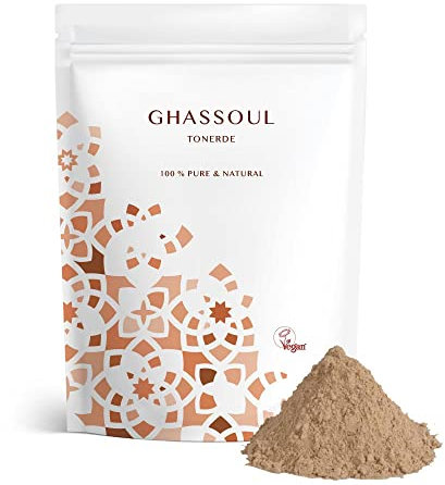 Premium Lavaerde 1 kg Ghassoul/Rhassoule Wascherde Pulver aus Marokko Mineralische Lavaerde für Haar- & Körperpflege, Marokkanische Tonerde