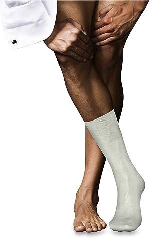 FALKE Herren Socken No. 4 M So Seide einfarbig 1 Paar, Weiß Off-White 2040, 45-46