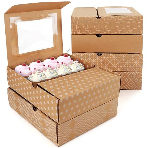Belle Vous 10x Geschenkbox aus Kraftpapier - Geschenkschachtel Set - Geschenkboxen für Geschenke Geburtstag, Hochzeit, Kekse, Muffin, Pralinen Verpackung (Design-3)