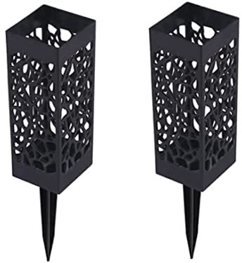 Liummrcy Grabvase, Friedhofsvasen mit Spikes, Friedhof Hohlblütenvasen Rasenblüten Vase Friedhof Vase Schwarze Plastikblütenhalter Lange Spikes Grabmarkierungen Dekoration 2pcs