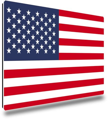 TRIOSK Kühlschrankmagnete Länderflaggen Magnet Flagge USA Länder Reise Souvenir Amerika Geschenk für Reiselustige Frauen Männer Weltenbummler Kühlschrank stark eckig groß 85x55 mm