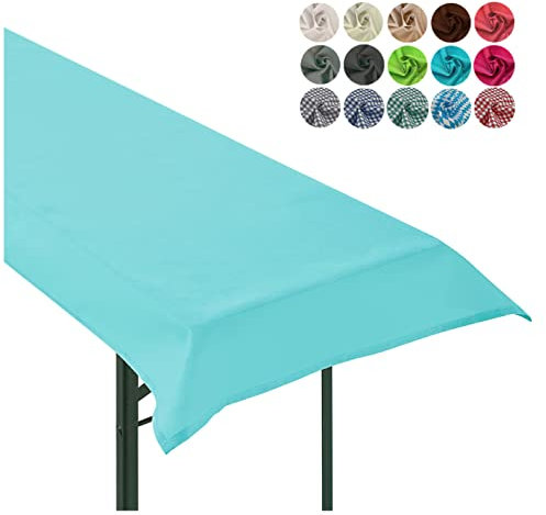 heimtexland ® Tischdecke Bierzeltgarnitur Biertischdecke Garten Tischdeko Party Event Dekoration Typ861 Aqua 90x240 cm