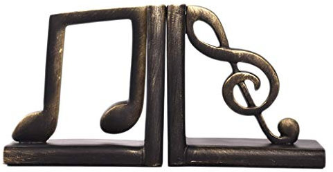 TELONI Serre-Livres pour étagères, Serre-Livres pour Livres Lourds, Notes de Musique, Serre-Livres décoratifs en résine, Support d'étagère, décoration pour la Maison, 1 Paire de Supports