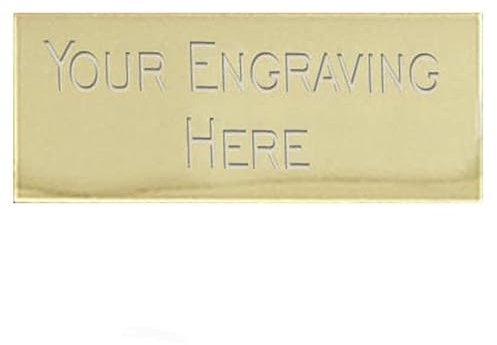 Engraved Nameplate for Trophy Award Display Gold Colour Self Adhesive 50mm wide x 16mm High