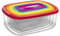 BH | 7 in 1 Rectangle Food Storage Containers | BPA Free | Set of 7 PCS | with Rainbow Lids | Space Saving Nesting Design | Bowls | Microwave Freezer & Dishwasher Safe - by Best House