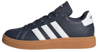 adidas Unisex Kids Grand Court Lifestyle Tennis Lace-Up Shoes, Shadow Navy/FTWR white/GUM10, 13 UK Child
