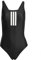 adidas Donna 3 Stripes V-Back Swimsuit, Black/White, 38