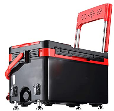 YLFFFZXK Angelbox, tragbare Angelbox, Kühlbox, kann sitzen, mit 4 anhebbaren Beinen und versteckter klappbarer Rückenlehne für Wildfischen, Eiskübel, 32 l Angelgerät