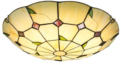 Retro Schlafzimmer Deckenleuchte Tiffany-Stil Glas Küchenlampe Wohnzimmer Deckenlampe Vintage E27 Flush Mount Gang Beleuchtet für Esszimmer Porch Corridor Korridor Balkon Flur Badezimmer (40CM)