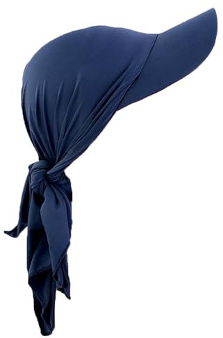 Pluto & Fox Damen Mütze Kopftuch mit Schirm Turban Gebundener Rücken Baseballkappen für Sonne (DE/NL/SE/PL, Alphanumerisch, Einheitsgröße, Blau)
