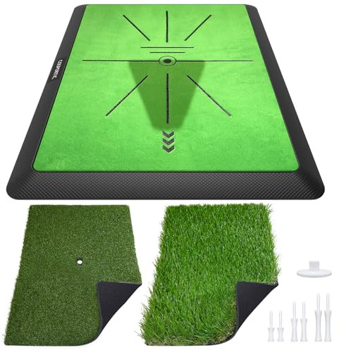 Golf Hitting Mat, Golf Training Mat for Swing Path Feedback Detection Batting,Extra Replaceable Golf Practice Mat 16x12,Golf Gifts for Men Women for Home Indoor Outdoor