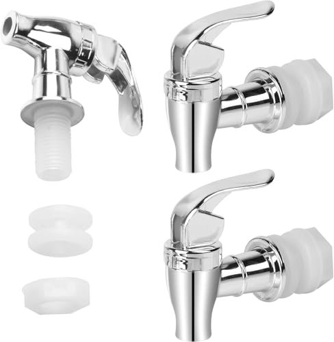 2 Grifos para Dispensador de Bebidas de Acero Inoxidable - Repuesto para Vino, Cerveza, Zumo, Café - para Bebidas Frías y Calientes