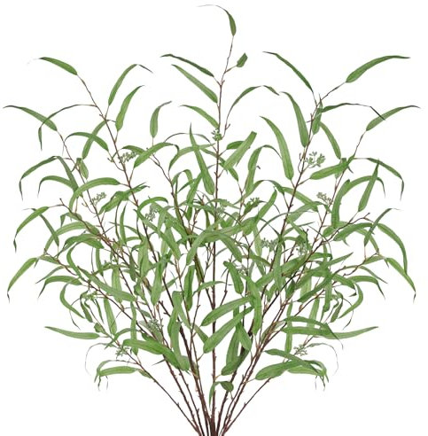 Arborus 5 STK Künstliche Zweige wie Echt Eukalyptuszweige Künstlich 113 cm Lang Kunstzweige Dekozweige für Bodenvase Kunstpflanzen Eukalyptus für Tisch Fensterbank Deko Wohnzimmer Schlafzimmer Deko