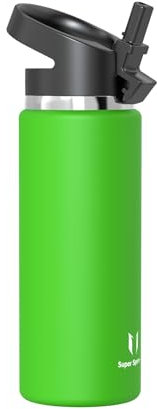 Super Sparrow Botella de Agua Acero Inoxidable - Botella Termica Boca Ancha con Paja 750ml - Sin BPA, para Gimnasio, Deporte, Oficina, Yoga, Ciclismo