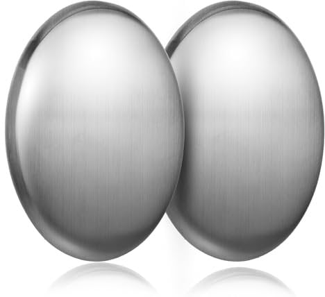 JIEYAO 2 Stück Gebürstete Edelstahl-Seife, Entfernt Gerüche Anti-Rost Edelstahlseife aus Metall zur Beseitigung Geruchszwiebeln Fisch Knoblauch Starken Gerüchen von Händen Küchenhelfer