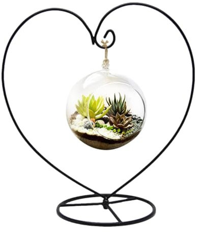 Ornament Hangers Display Stand - Heart Shaped Ornament Display Stand Holder | Love Shape Decoration Hanger Stand for Hanging Glass Globe Air Plant Terrarium, Heart Bauble Display Stand