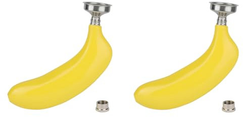 Zerodis 2 Pcs Wine Bottle, Barware Accessorie Pot For Mini Stainless Steel Fruit Shaped Banana 5Oz Wine Alcohol Bottle Shaker Bottle Wine Set Beverage Drinking Fruit Shape Flasks