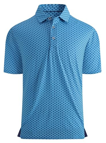Alex Vando Men's Golf Shirt Moisture Wicking Quick Dry Performance Polo Shirts for Men, L