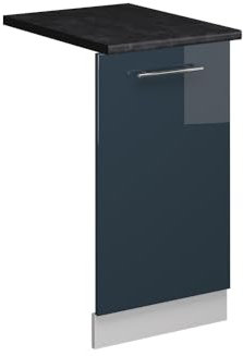Vicco Panel Frontal del lavavajillas Fame-Line, Azul Oscuro Alto Brillo, 45 cm, ET Antracita