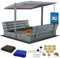 KOTARBAU® Sandkasten mit Abdeckung 140 x 140 cm Großer Grau Holzsandkasten mit Grau Dach Sandkasten mit Deckel Sandkasten mit Dach Gartenspielzeug Kinder imprägniert verschließbar mit Bänken