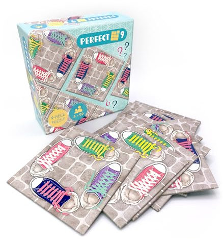Original Perfect 9 Puzzle – 9 Teile-Puzzle, kniffliges Denkspiel für Erwachsene & Kinder ab 4 Jahren – Kompakte Größe, perfekt für unterwegs – Meditatives Geduldsspiel (Sneakers)
