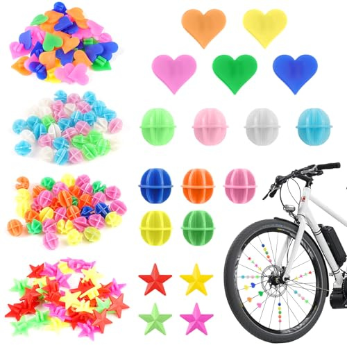 144 Stück Bunten Fahrradspeichen-Dekorationen, Fahrrad Perlen Speichen | Reflektierende Speichenklicker Kinder, Speichenreflektoren Fahrrad Kinder für Straßenfahrräder, Kinderfahrräder