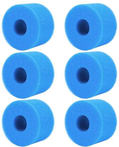 Horktrust Fltre Spa, Cartouche Filtre Piscine,Cartouche filtrante en éponge Anti-Obstruction, Tube d'éponge filtrante 108x40x73 mm (Lot de 6 pièces) — Éponge filtrante Haute efficacité pour piscines.