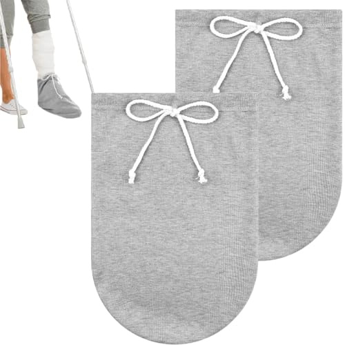 DOKRIN Protezioni per gesso Confezione da 2 gessi per piedi, copri dita lavabili con coulisse regolabile, gessi per gambe per proteggere piedi e dita da lesioni, grigio
