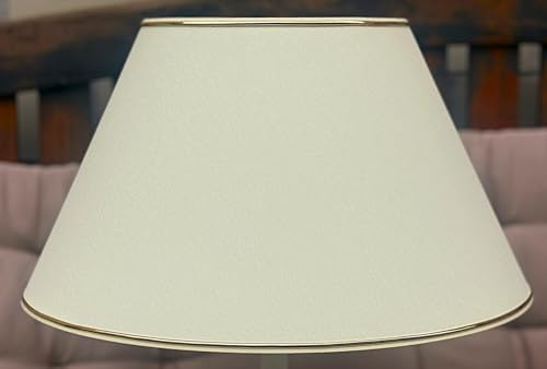 Tisch-Lampenschirm *Golden Edge* *rund* für Tischlampen, Chintz/goldfarbene Kanten/Du=24/Do=12/H=13,5cm Befestigung unten E27 *handmade in EU*