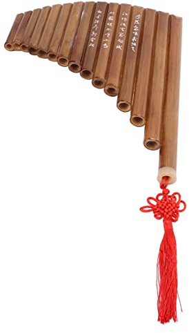 VBESTLIFE Chinesische Traditionelle Panflöte, Verstellbare Melodie für Kinder und Erwachsene, Panflöten aus Bambus und Holz