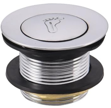 EaseSunny Badezimmer-Ablaufgarnitur mit Druckknopf, Legierung und Messing, Badewannen-Bodenablauf mit wasserdichter Dichtung, einfach zu installierendes Duschwannen-Ablaufsystem, Silber