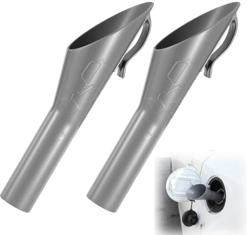 2 Pack Long Neck Oil Funnel for Car, Portable Funnels for Automotive Use | Multi-Function Plastic Gas Funnel for Oil Lubricants Universal Car Accessory Gray