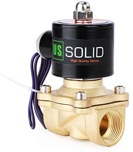 U.S. Solid 3/4 G 12 V DC Messing Magnetventil Direktgesteuert für Wasser Luft Gas Öl NC Brass Solenoid Valve