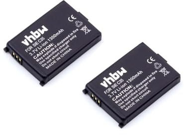 vhbw 2X Akku kompatibel mit Siemens Gigaset 4000L Micro, 4010 Micro, 4000s Micro, 4000 Micro schnurlos Festnetz Telefon (1300 mAh, 3,7 V, Li-Ion)