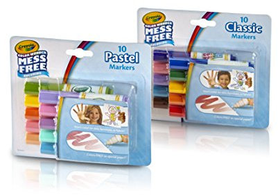 Crayola Color Wonder Lot de 2 marqueurs de coloriage sans désordre, couleurs classiques et pastel