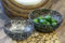 Schale Jungle leaf Metall · dunkelbraun · gebürstet Höhe: 12 cm Durchmesser: 30 cm