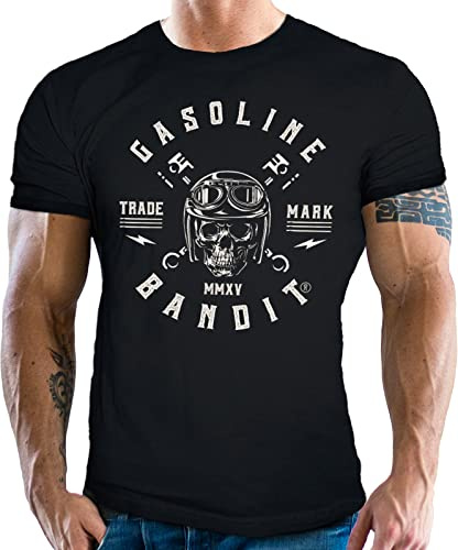 GASOLINE BANDIT Biker Racer T-Shirt Logo MMXV für Motorradfahrer