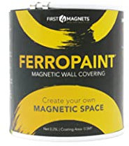 Pintura Magnética de Carbón de Carbón Ferropaint® Para Paredes, Dormitorio, Oficina, Cocina, Sala de Juegos, Aula, Bricolaje Y Renovación - 0.5 Litros - 5 Latas