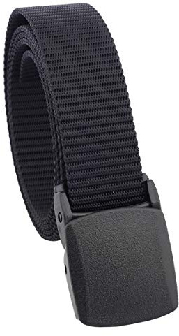 Sportmusies Women's Nylon Webbing Military Style Tactical Duty Belt with Plastic Buckle, Black