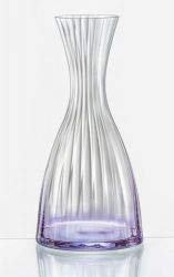Bohemia Karaffe Kristall, Krug Cristall, Model Kate Optic, rot, gelb, grün, blau, violett oder pink, 1200 ml (Karaffe Lila)