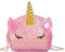 Piccola Glitter Carino Unicorno Crossbody borsa a tracolla portafoglio borsa chiusura a cerniera con Tracolla a Forma di Unicorno con personalità Borsa a Tracolla Piccola a Forma Ragazze (Rosa)