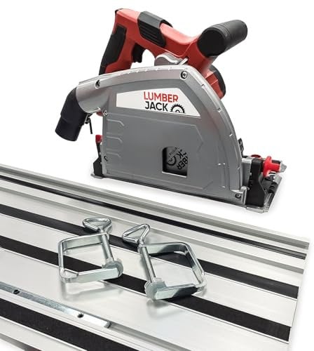 LUMBER JACK PS165 Plunge Cut & Track Saw, Precision Cutting for Woodworking, Grooves, Panels & Trim Work, 1400mm Track Extension, Durable, Powerful Performance