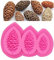 ANNIUP Silikonform für Fondant/Zucker/Schokolade, 3 Höhlen, Tannenzapfen, Kuchendekoration, Backwerkzeug, Weihnachtsfeier