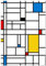Panorama Aluminiumbild Piet Mondrian 35x50cm - Gedruckt auf Aluminium Dibond Weiß - Wandbild Wohnzimmer